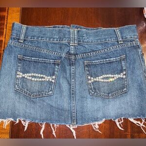 Y2K Abercrombie & Fitch Rhinestone Denim Mini Skirt Size 8